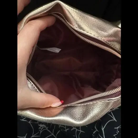 Metallic Rose Gold Cosmetic Bag - "I May Not Be Perfect But My Makeup Is" - Picture 4 of 4